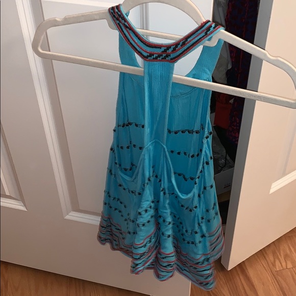 Blue racer back tank top - Picture 3 of 4